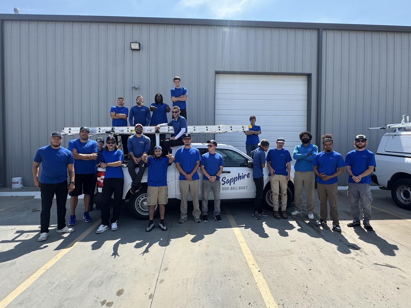 the Sapphire crew with their trucks